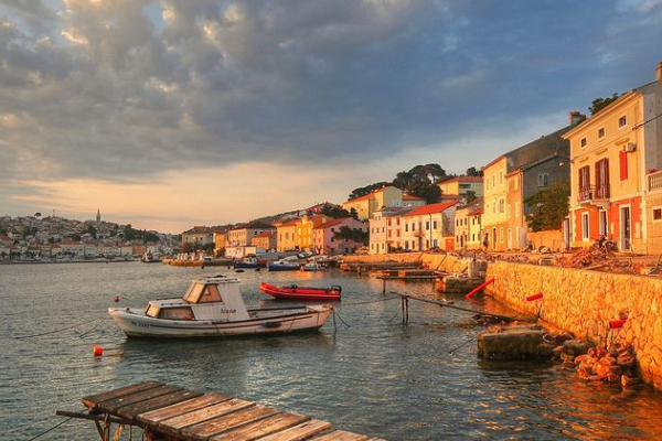 Early Morning View Of Mali Losinj Bridge That Showing The Beauty Of Croatia.